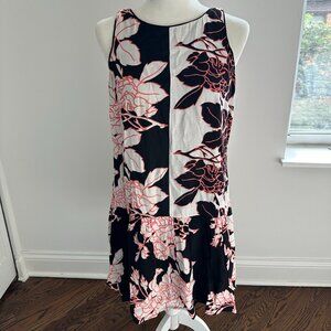 Maeve Black, White and Pink Floral Dress, size 6
